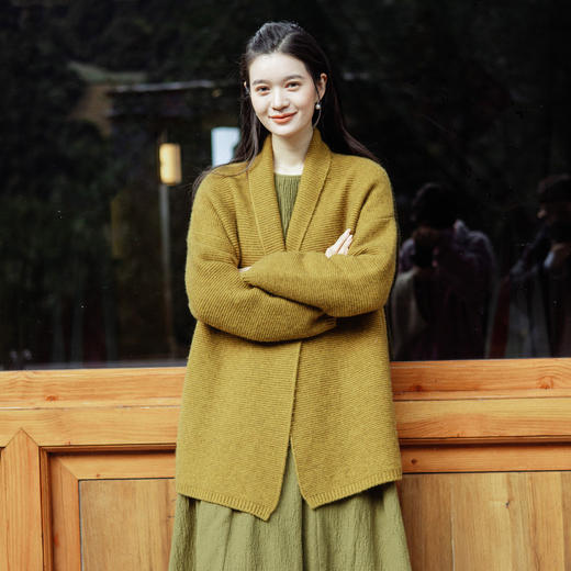 绽放旅行女装777朵/全羊毛皱感肌理缩褶绣自在A字裙摆宽松连衣裙 商品图1