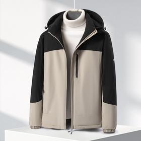 【可拆卸帽】【新款DK】大依优型大码男装棉服连帽户外棉衣夹克加肥加大休闲夹克胖子外套上衣