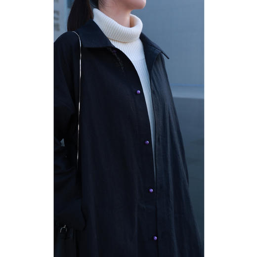 【抖音专属】日及•新中式衬衣（24810020-玄黑） 商品图3