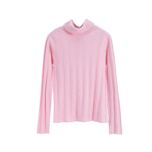 绽放旅行女装887朵/宽坑条打底衫冬季羊毛宽松堆堆领长袖针织衫 商品图4