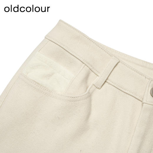 oldcolour冬新款白色简约休闲通勤百搭直筒加绒牛仔裤女P451102A1 商品图2