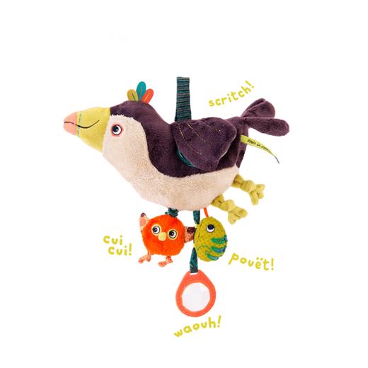 Moulin Roty 小橘鸟精灵 多功能/启蒙玩偶 内置响纸摇铃 菱形格放大镜 适合0岁以上 丛林系列-668071 商品图10