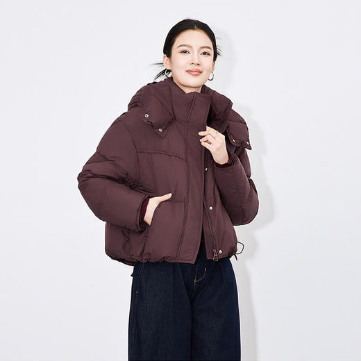 【高货wl】全新升级【天猫售价689元❗️周末福利🧧459元❗️】(13443) 洛诗琳通勤90白鸭绒羽绒服外套女冬款连帽保暖加厚面包服 商品图3