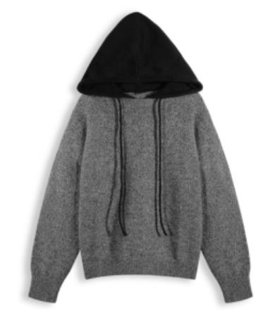 臣禾	撞色帽衫 拼色松驰感针织衫 【100%绵羊毛】JZ244090115 商品图6