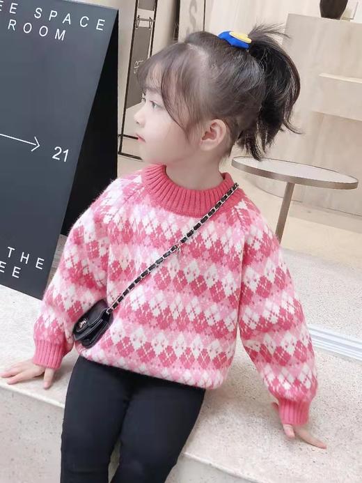【加厚针织打底衫，温暖舒适】巴拉女童套头毛衣 儿童新款上衣 宝宝洋气 秋冬韩版加厚针织打底衫-QQ 商品图2