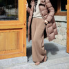 绽放旅行女367朵/全羊毛毛织百搭宽松保暖蓄温裤脚卷边直筒阔腿裤 商品缩略图2