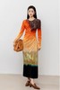 ANSUABEL 撞色丝绒渐变连衣裙 19270 商品缩略图0