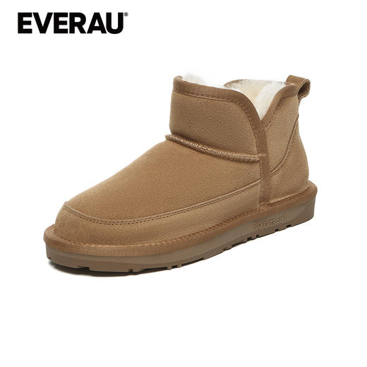 EVERAU软喏的羊毛内里上脚感舒适开叉靴筒百搭耐看女秋冬雪地靴EA3171 商品图4