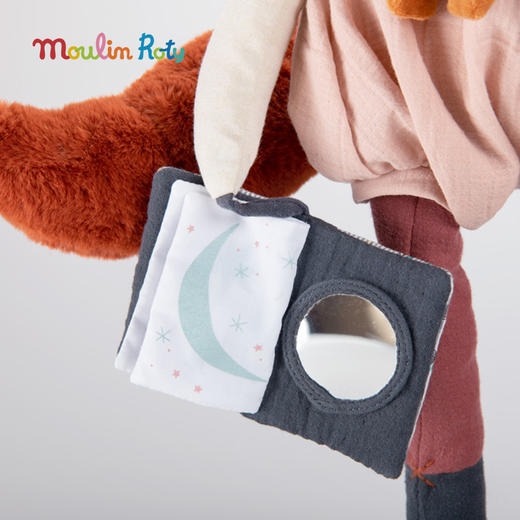 Moulin Roty 大兔子Plume 多功能/启蒙 适合0岁以上 附口袋小玩偶 内置布书 雨后系列 法国品牌-715073 商品图5