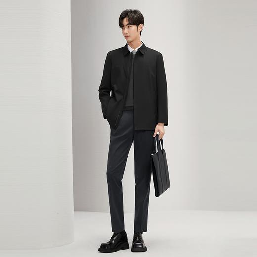 柒牌风衣男外套2024秋冬新款时尚休闲中青年简约百搭翻领夹克衫潮	127K70380 商品图3