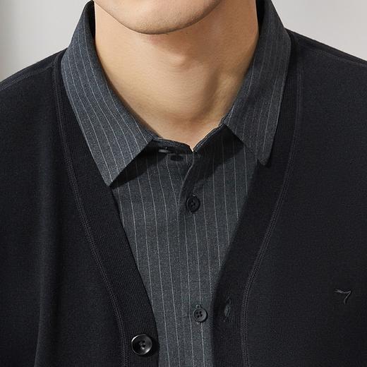 柒牌假两件毛衣男2024秋冬新款衬衫领加绒保暖舒适休闲百搭针织衫	127Y70260 商品图2