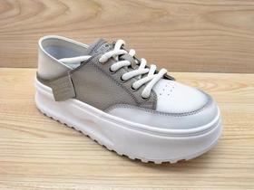 2023秋季新款豪行真皮休闲女鞋23316801舒适厚松糕底系带单鞋