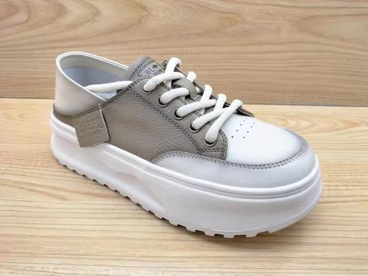 2023秋季新款豪行真皮休闲女鞋23316801舒适厚松糕底系带单鞋 商品图0