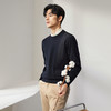 【加绒拼接】柒牌男士针织衫秋冬新品时尚休闲中青年厚款圆领毛衫	127Y70760 商品缩略图1