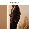 DONGLI&张继成 联名款 女士春秋针织V领羊绒开衫豹纹芝麻点提花  220244 商品缩略图2