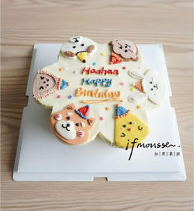 「女士」花瓣手绘小动物 一层水果夹层 异形