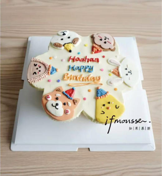 「女士」花瓣手绘小动物 一层水果夹层 异形 商品图0