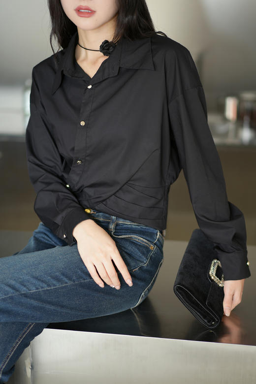 反领下不规则个性长袖衫9421020062 商品图5