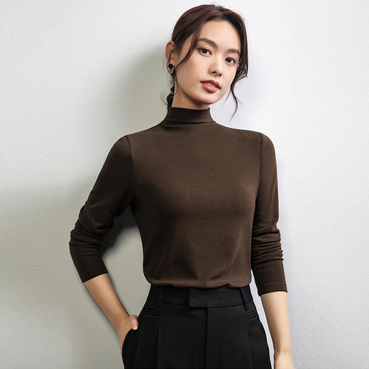 【自】全新升级【铂金会员119/天猫159/差价40】(14358) 洛诗琳秋冬2024新款高级感明星同款半高领羊毛针织打底衫 商品图4
