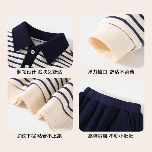 【加绒两件套】【90-140】【精典泰迪】男童冬款加绒卫衣卫裤套装 商品图9