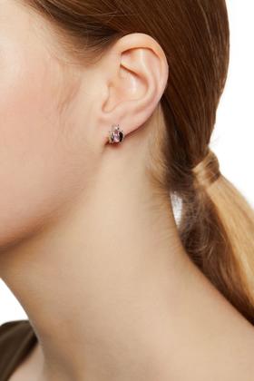 Joseph Lee 卡通猫眼石925银耳钉 6972