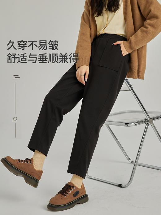 【毛呢裤子】秋冬新款 高腰显瘦萝卜裤 宽松西裤小脚休闲哈伦裤女 商品图3