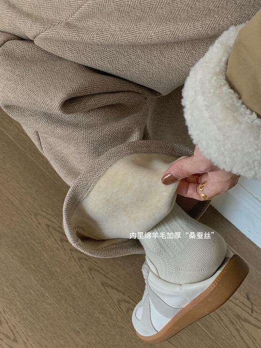 老米群专享秒杀！无退换🎈🎈🎈5分钟内支付有效。 浪漫入冬，暖汤神裤！绵羊毛+桑蚕丝《加厚！慵懒温暖阔腿微拖地裤》文艺，复古，炒鸡有范儿的温暖穿搭~K241107A  蛐 商品图1