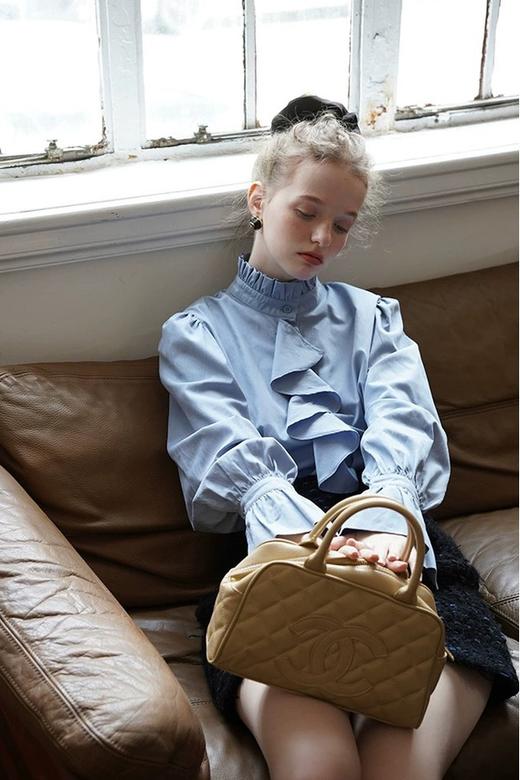 Le Malene 蓝色宫廷风花边领衬衣 19302 商品图0