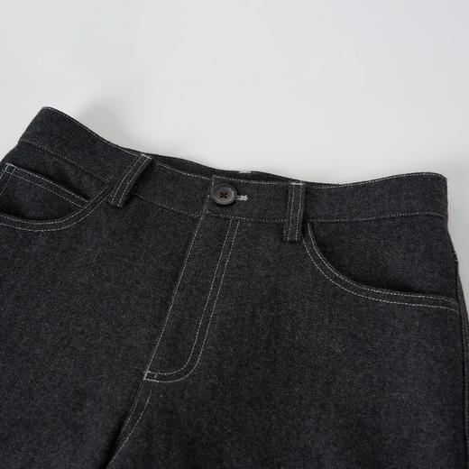 ROMI STUDIO“率性自我”绵羊毛混纺花纱感高腰直筒休闲裤 431K6090 商品图2