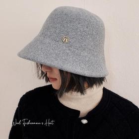 日本柜级！前短后长美利奴羊毛渔夫帽简约冬季保暖2024新款时尚护耳黑色冷帽女