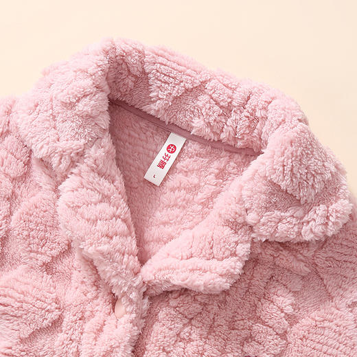 芬腾珊瑚绒睡衣秋冬季情侣套装男女士加绒加厚抗静电加大码家居服 商品图3