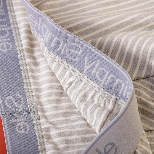 有机彩棉男士内裤 三角裤/平角裤 纯色条纹 简约纯棉 宽松透气 四角短裤 商品图2