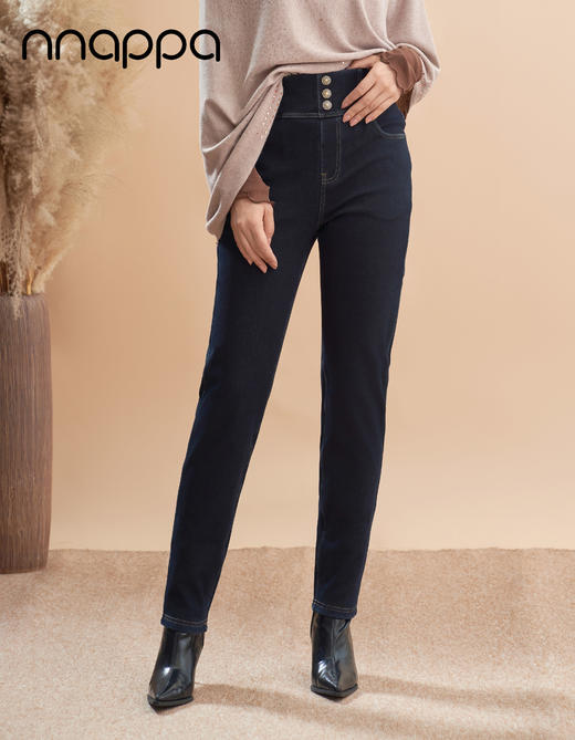 高腰牛仔双层超柔保暖小脚裤PA29328 商品图0