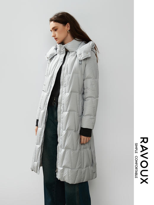 264289913系腰带压花长款羽绒服 商品图5