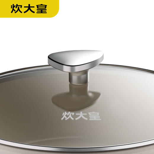 🎁炊大皇白玉陶瓷炒锅    精铁+内外陶瓷釉、锅盖/钢化玻璃、锅柄锅钉珠/铸钢   燃气灶、电磁炉、电陶炉适用 商品图3