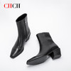 CHCH平衡鞋短靴秋冬新品油蜡羊皮拉链粗跟时尚女靴短靴CN2B7011 商品缩略图2
