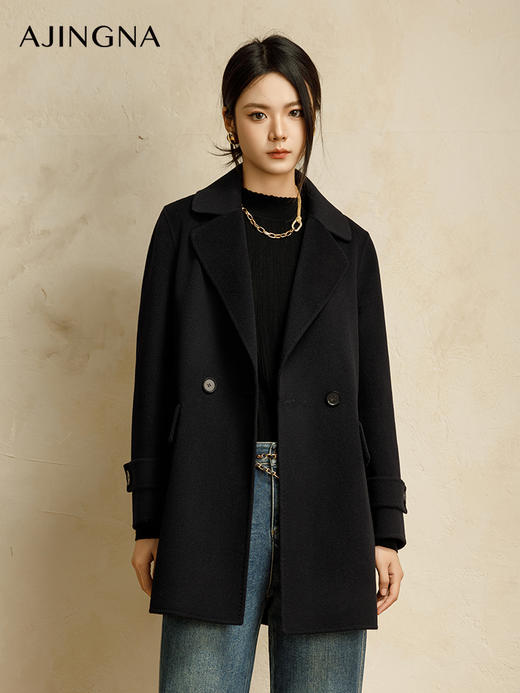 【商场同款】阿菁娜冬季新款宽松H型慵懒大衣A30D211009 商品图1