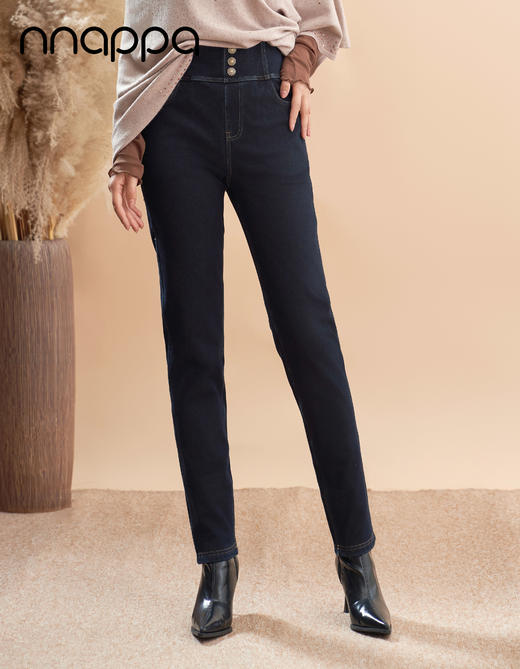 高腰牛仔双层超柔保暖小脚裤PA29328 商品图1