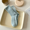 袜子女秋冬大地色加厚冬季加绒羊毛中筒袜女ins潮抽条条纹堆堆袜 商品缩略图6