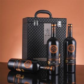 瑾瑜白鹿堡干红葡萄酒 智利进口 国王徽章老藤独占园黑标 750ml六瓶 皮盒装