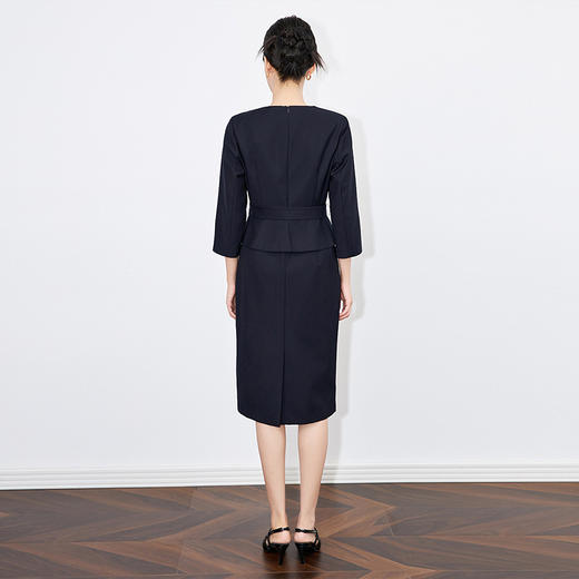 【高货wl】全新升级【铂金会员339/天猫459/差价120】(13543) 洛诗琳精致名媛气质职场假两件修身显瘦包臀中长款连衣裙 商品图4