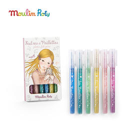 Moulin Roty 闪光毡笔 适合3岁以上 高质量美术工具 不同用法的笔头 法国品牌-710608