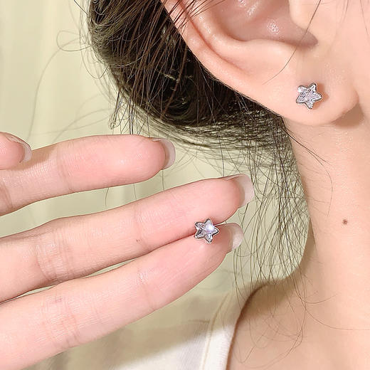 卡蒂罗/KADER 小星星耳钉 闪耀五角星可爱甜美大颗宝石璀璨设计养耳洞耳饰 一闪一闪亮晶晶圣诞吸睛配饰 商品图1