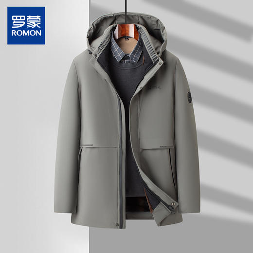 【可脱卸帽黑金加绒】罗蒙冬季锁温御寒加绒加厚棉衣男士中长款保暖连帽棉服爸爸装棉衣外套 商品图4