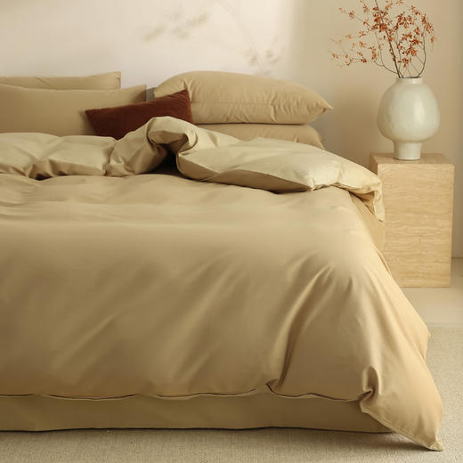 【100支全棉磨毛四件套】磨毛100支全棉四件套纯色轻磨毛床品套件长绒棉双拼 商品图12