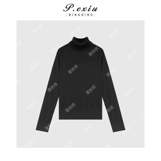 04-4潘依绣丁丁宠粉羊毛天丝基础款百搭通勤半高领针织毛衣 ZZ0582 商品图1