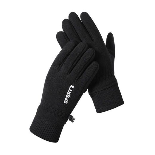 【时尚男女通用运动手套，防水加绒保暖】摇粒绒保暖手套 男女冬季触屏加厚防寒手套 开车骑行骑电动车手套-QQ 商品图5