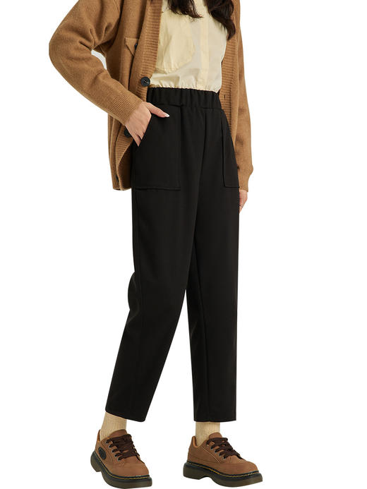 【毛呢裤子】秋冬新款 高腰显瘦萝卜裤 宽松西裤小脚休闲哈伦裤女 商品图4