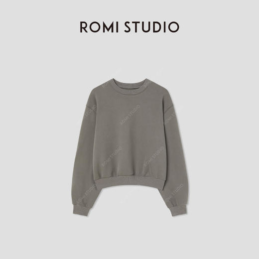 ROMI STUDIO“松弛随性” 内加绒落肩宽松圆领套头卫衣 RW24AS90935 商品图0
