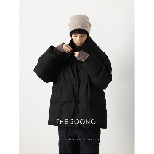 THESOONG|"轻盈系列"90鹅绒可拆卸超防风御寒黑色羽绒服HWYRF5475 商品图8